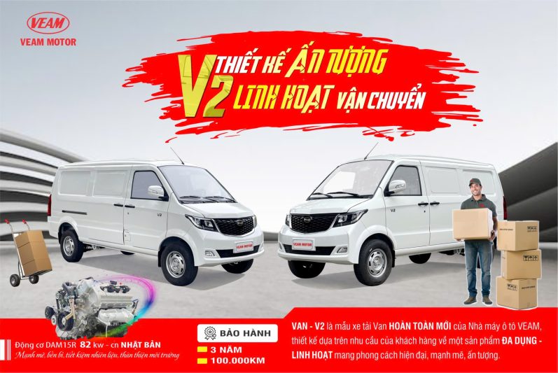 Xe Van Veam VT945 2 chỗ – Lựa chọn vận tải đô thị tối ưu
