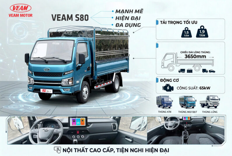 VEAM S80 – XE TẢI ĐA DỤNG THỰC DỤNG